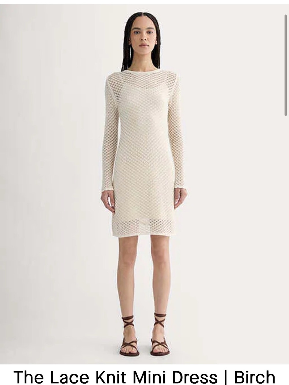 Everlane Birch Lace Knit Mini Dress - Cream